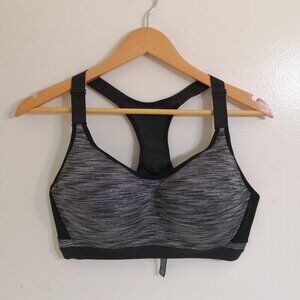 New Victoria's Secret VSX Incredible Sports Bra 38D Grey Heather Racerback